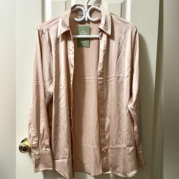 H&M V-Neck Blouse NWT M Light Pink - Picture 8 of 11